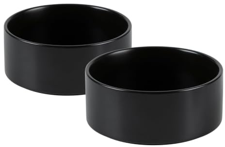 Havniva Keramik-Hundeschalen, 13 cm Futterschale und Wasserschale 2er-Set | Hundefutterschale für kleine Hunde, lebensmittelechtes Keramik, mit rutschfestem Gummiboden, spülmaschinengeeignet