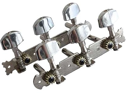 Kleiner Square Head Gitarrenmechaniken Gc301d 3 3 Silber Metall | Stimmwirbel für E-gitarre, Ersatz für Alte Wirbel, Starke Haltbarkeit und Feste Saitenführung