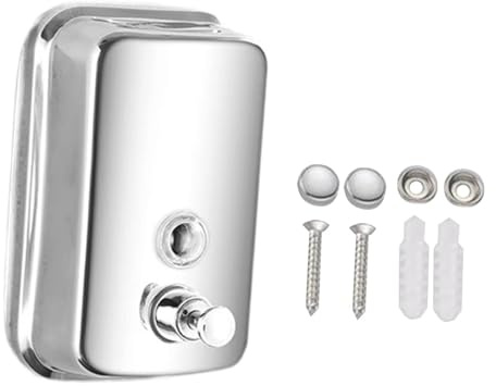 Fenteer Dispensador de Jabón de Acero Inoxidable para Pared, Ideal para Desinfectante en Baños Y Cocinas, S