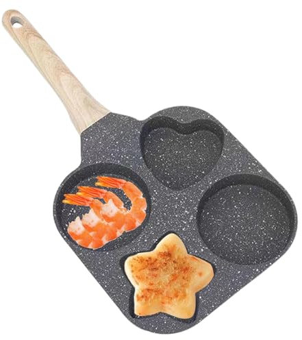 Sartén para huevos escalfados, olla para huevos fritos de 4 tazas, molde de huevo, molde de huevo para utensilios de cocina, sartén de desayuno multifuncional, olla de huevos fritos, sartén para