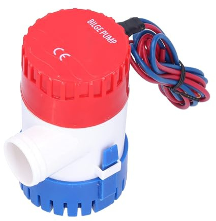 Ticfox Pompa di sentina, pompa automatica di sentina, pompa sommersa di grado marino, interruttore semiautomatico, piccola pompa elettrica per lo scarico (DC24 V 350 gph)