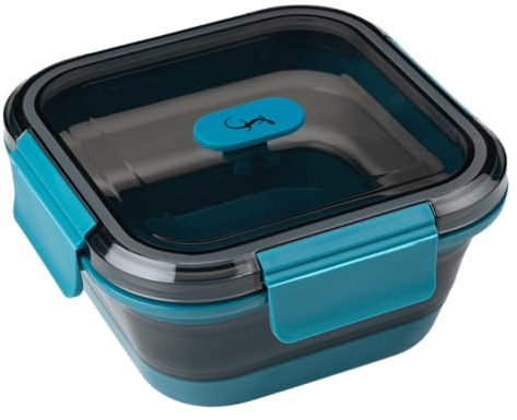 Lurch Frischhaltebox Silikon 700 ml Petrol – Faltbar und Auslaufsicher - Lunchbox für unterwegs