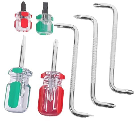 DIYEAH Jeu de Tournevis Coudé 90° Tournevis à Tête Plate et pour Restreints 6 Pièces Outil Pratique et Polyvalent