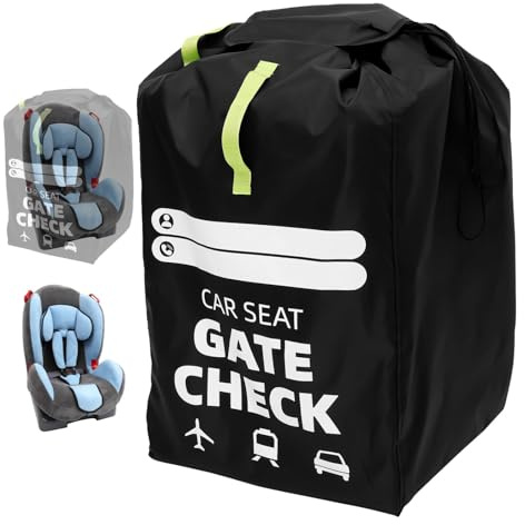 Gatphy Kindersitz Tasche Flugzeug 45x45x90cm Oxford-Stoff Schwarz Wasserdicht Faltbar Griff Schultergurt Auto Flugzeug Kindersitz-Rucksack Flugreise Aufgegeben