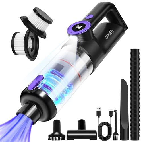 Handheld Vacuum Cleaner Cordless, Car Vacuum Cleaner with Brushless Motor, 22000Pa Powerful Suction,7800mAh Battery, LED Light, Lightweight, Portable Hand Vacuum Cleaners for Home Office Car Pet