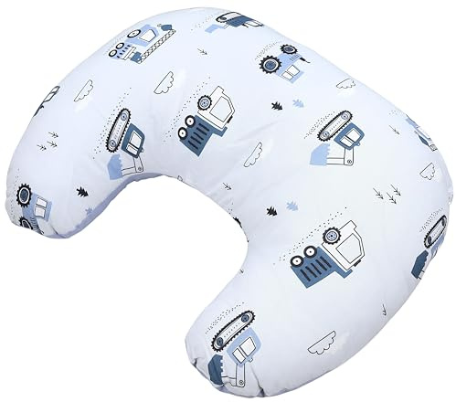 TupTam Cuscino per Allattamento con Zip Neonati, Veicoli da cantiere/Escavatori/Blu/Grigio