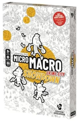MicroMacro: Crime City - Showdown | Jeu de mystère et de détective | 16 cas de recherche et de trouver des cas de détective | Jeux de société coopératifs pour adolescents et adultes | À partir