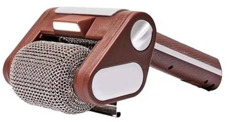 KiBcsLic Barbecue Grill Cleaner Inalámbrico Recargable con Cepillo Limpiador de Parrilla Rodillo de Acero Inoxidable Y Luz Led Adecuado para Tareas Comerciales, MarrÓn