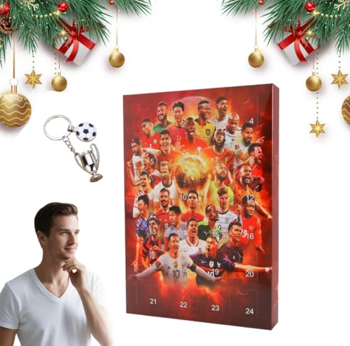 Calendario de Adviento de fútbol 2025, Calendario De Adviento De Fútbol, calendario de Adviento incluye 24 accesorios de fútbol, para regalos de fútbol de Navidad 2025