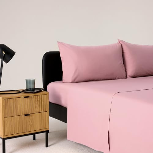 Bassetti Completo Letto Singolo, Cipria, 100% Cotone, 160X280 cm, Set Lenzuola, Parure, Lavabile In Lavatrice, Lenzuolo Sopra, Lenzuolo Sotto Con Angoli, Federa