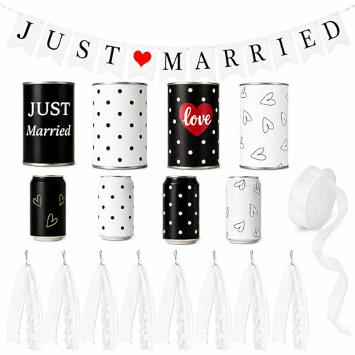 Handgefertigtes Hochzeitsauto-Blechdosen-Set - Just Married Dekoration für Hochzeitsautos, rustikale handgefertigte Getaway-Auto-Dekor