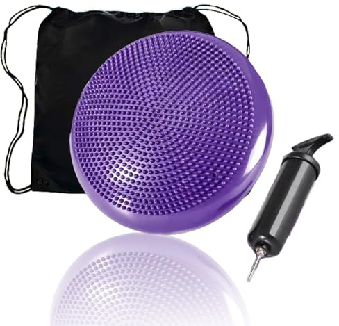 Balance Kissen Ballsitzkissen für Koordinations Rückentraining, Orthopädisches Sitzkissen, Luftkissen für Fitnesstraining inkl. Pumpe Workout Guide Bag, Balancekissen