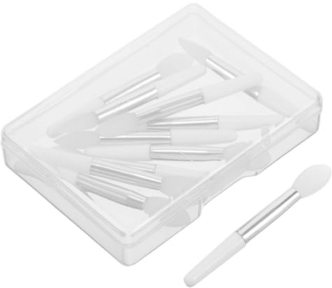 LALADEFIEE 10 Stück Silikon Lippenpinsel Lippenstift Auftragspinsel mit Transparenter Kasten Wiederverwendbare Lippen Make Up Applikatoren für Präzises Auftragen und Lippenpflege