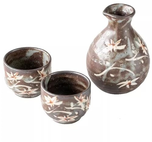 Set da Sakè in Ceramica Anticata retrò, Servizio da tè da Viaggio per Esterni, Kit per Bere in Un Ristorante Giapponese, Regalo per L'inaugurazione