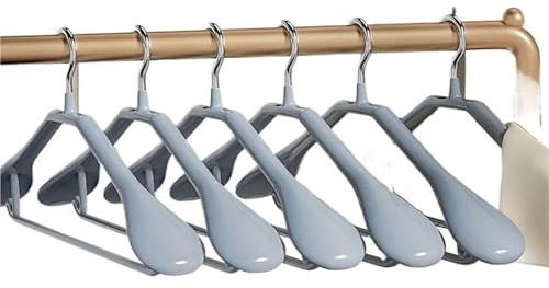 Grucce per abiti Grucce curve antiscivolo spesse e larghe in acciaio inox for uso domestico, senza cuciture, for abiti, guardaroba(Grey,5Pcs)