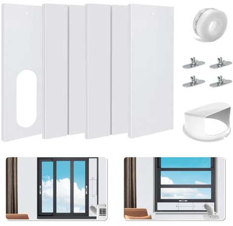 Kit de calafateo de aire acondicionado móvil 10 cm, 130 y 150 mm, universal, kit de ventana, aire acondicionado móvil, junta de puerta para ventana de 43 – 140 cm