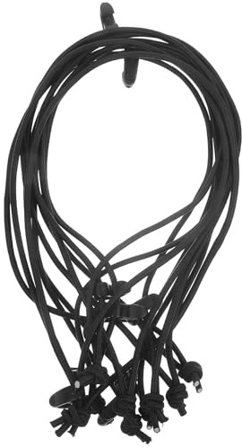 FIXOSHEE Bridas Elásticas Gancho 18 Cm, 10 Unidades, Correas de Amarre Ajustables de Plástico para Cables, Almacenamiento y Fijación en Electrónica, Camping y Hogar