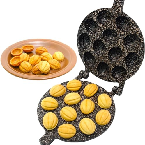 Walnut Cookie Maker 12 mitades antiadherente revestimiento granito piedra Galletas Pastelería
