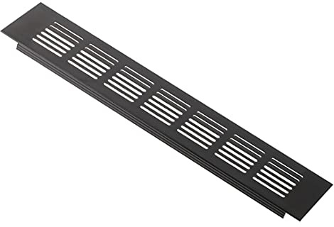 Marrón Oscuro 300x60 mm Rejilla de Aluminio para Ventilación, Rejilla de Ventilación para Zócalos Armarios de Cocinas, Viviendas, Oficinas