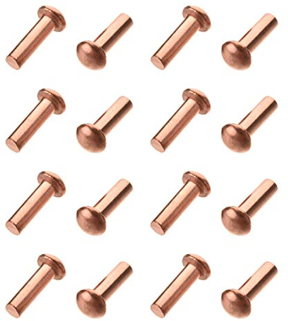 Yinpecly 5.5x10mm cabeza redonda cobre sólido remaches sujetadores para aplicaciones eléctricas DIY latón cuchillo mango remaches 100pcs