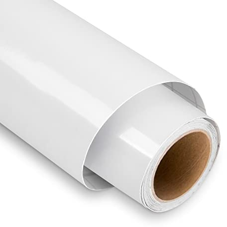 Pellicola in vinile per plotter bianco lucido, 30,5 x 152,4 cm, autoadesiva, per regali fai da te, tazze, finestre, ceramica, plastica