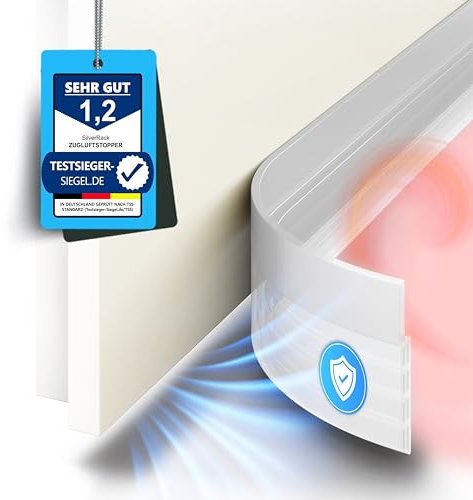 SilverRack Zugluftstopper für Türen Transparent [1 x 2m] - Zuschneidbare Türdichtung selbstklebend - Türdichtung unten - Gummilippe Tür Dichtung Zugluft - Windschutz, Schallschutz & Kälteschutz