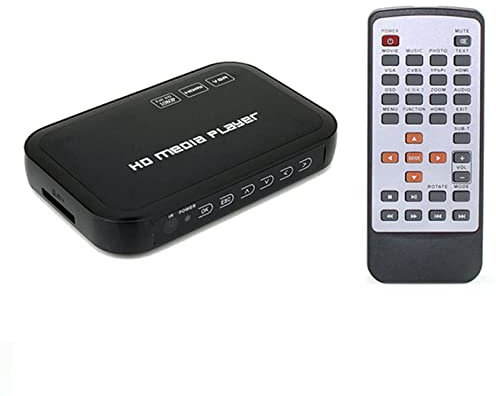 fivenum Mini Full HD 1080P Media Player, HDMI AV Video Audio mit Fernbedienung, Für MP3, USB-Festplatte