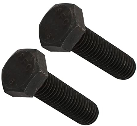 PATIKIL M10x35mm Esagonale Bullone, 2pz 8.8 Grado Completo Filettato Sinistra Mano Filo Esagonale Testa Bullone, Nero