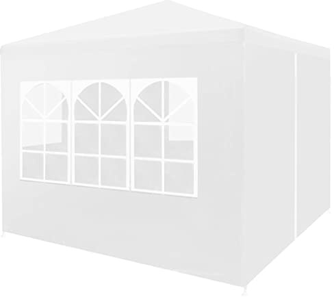 HOMIUSE 3x3 m Bianco Tendone per Feste Tendone Per Esterno Impermeabile Gazebo Chiuso Cucinotto Da Campeggio Gazebo Campeggio Con Pannelli Laterali Utilizzato Per Varie Feste E Attività All'Aperto