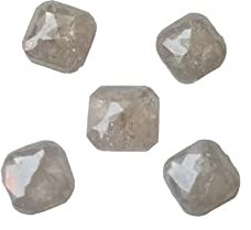 Gems For Jewels Coup de Coussin de Diamant Blanc 3,3-3,6 mm pour Femmes, carré à facettes mousseuses Blanches Naturelles 1PC