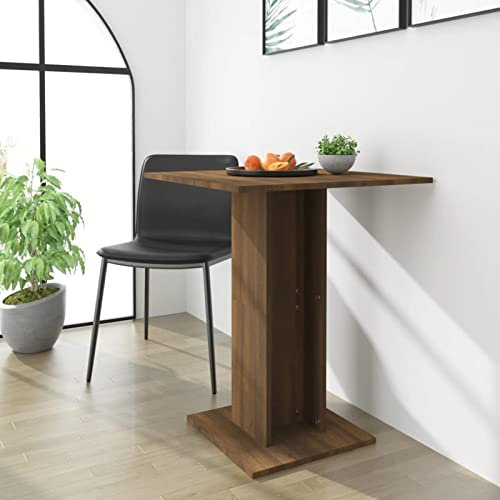 BULANED Bistrotisch, Stehtisch, Balkontisch, Partytisch, Biertisch, Beistelltisch, Bierkasten Tisch, Braun Eichen-Optik 60x60x75 cm Holzwerkstoff