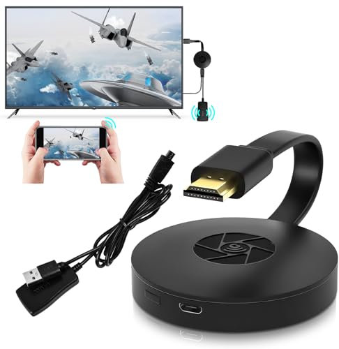 Dongle Wireless HDMI - Adattatore Wireless HDMI, Miracast Hdmi Dongle, adattatore display wireless HD, Wi-Fi, compatibile con Android/iOS/Mac/Windows, proiettore/TV/Monitor