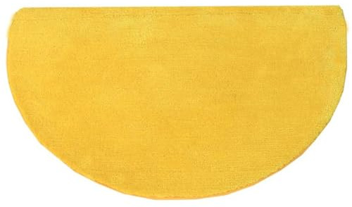 Reyox Alfombra Pelo Corto Medio Círculo Antideslizante Absorbente para Dormitorio Sala de Estar Cocina Baño Amarillo 45 x 75 cm
