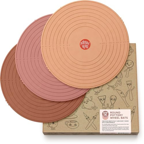 Pottery Head Töpferschläger für Töpferscheibe – Set mit 3 runden 30,5 cm großen Töpferradschlägern mit Führungslinien – Tonwerkzeuge, Keramikwerkzeuge und Töpferscheiben-Zubehör –