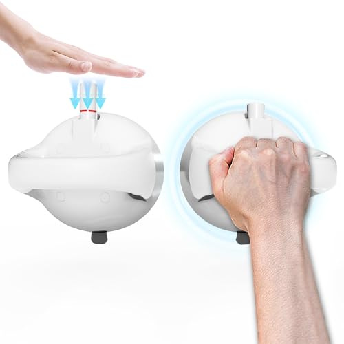 2 Stuck Poignée de Douche Ventouse de Sécurité，Barre d Appui de Douche Antiderapant, Poignee de Soutien Salle de Bain, Barre de Douche Murale Handicapé WC, Personnes Âgées Barre de Maintien Douche