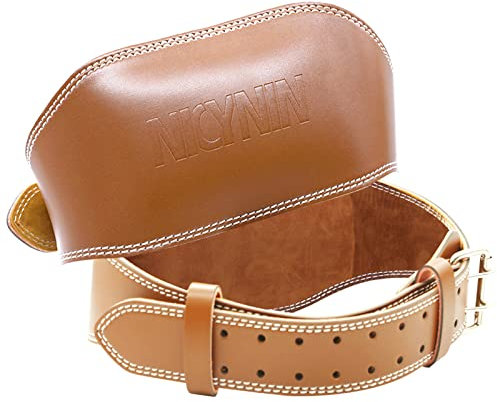 Nicynin Gewichthebergürtel aus Leder – Fitness-Rückenstütze für Herren, Powerlifting-Hebelgürtel, 15,2 cm, Braun, Größe L 76-100,6 cm (Taillengröße nicht Hosengröße)