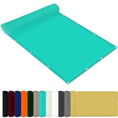 Sonnensegel Rechtwinklig 0.7 x 2 m Wasserdicht Sichtschutz Balkon Reißfest UV-Schutz nach Mass Polyestergewebe Mit Seil Schattenspender für Außenbereich Patio, Himmelblau