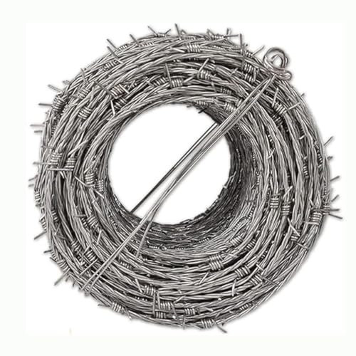 exproyzk Stacheldraht Aus Verzinktem Stahl, 4 Punkt Stacheldrahtzaun Strong，1,8mm Dicker Draht Stacheldraht Rollen Rasiermesser Schutz Stacheldrahtzaun Für Kunsthandwerk, Garten(10m)