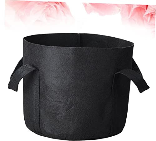 TINEASUR 5pezzi Borsa Da Giardinaggio Feltro Traspirante Per Piante Sacchetto Di Crescita Professionale Contenitore Resistente Per Coltivazione Di Piante Da Esterno e Nero