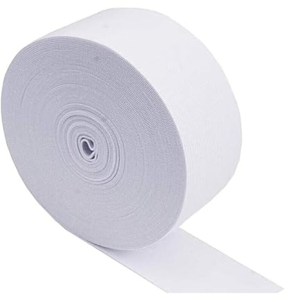 LIMIKPH Bande élastique plate de 5 m pour couture, 35 mm, 45 mm, 55 mm, 65 mm de large (45 mm, blanc)