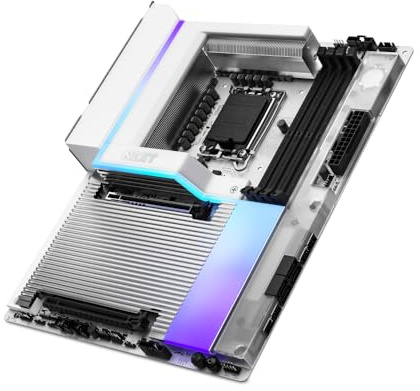 Placa Base para Juegos NZXT N9 Z890 - Intel Z890 LGA 1851 ATX para Core Ultra (Serie 2) - 20+1+1, DDR5, 5X M.2, PCIe 5.0, Wi-Fi 7, 5GbE, Thunderbolt 4 - RGB, Cubierta de Metal Completo - PCB Blanca