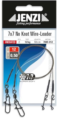 Jenzi 7x7 No-Knot Stahlvorfach 12kg,50cm