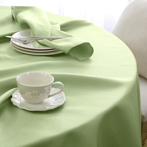 Softalker kleine Tischdecke Frühling rund 120 Outdoor abwaschbar grün Oster wasserabweisend abwischbar Jacquard Tischdecken Tischtuch Table Cloth für Draußen Camping Garten Frühling Party Fest