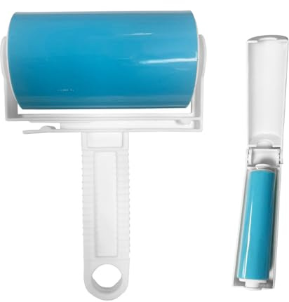 Reusable Portable Lint Roller 2 Pack, Washable Sticky Lint Roller Travel Pet Hair Remover Brush Include Medium/Mini Size Cleaner for Clothes, Cat Dog Hair, Travel