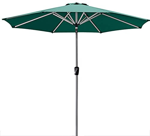 SGKOMN Outdoor 2.7m Garden Terrace Parasol, Round Umbrella, Tiltable Beach Umbrella, Market Parasol, Suitable for, Restaurant, Outdoor Dining, West Lake, Without Base, Green