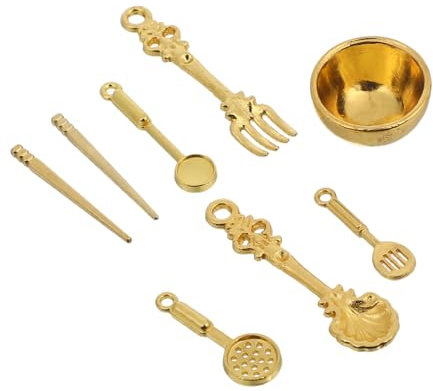 UPKOCH 8pcs Miniature Tableware Models Toy Food Set Dollhouse Furniture for Pretend Play