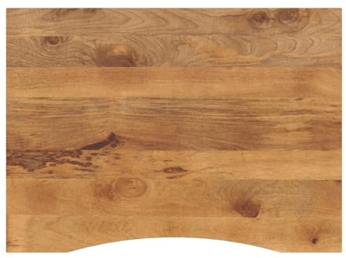 QJBSAVVA Piano in legno di mango 110 x 80 x 2,5 cm, in legno massello, design rustico, per scrivania, cucina, tavolo da pranzo, ufficio ed esterni, piano di lavoro massiccio