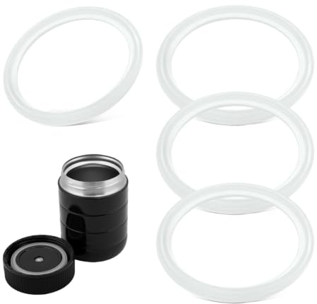 Prospira 4 Pcs Silicone Flask Seal Ring Seal Parts O-Ring,Replacement Gaskets Compatible with Stanley Classic 24 Ounce Food Jars,Leak-Proof,Cup Rubber Seal Replacement BPA Free Silicone Lid Seals