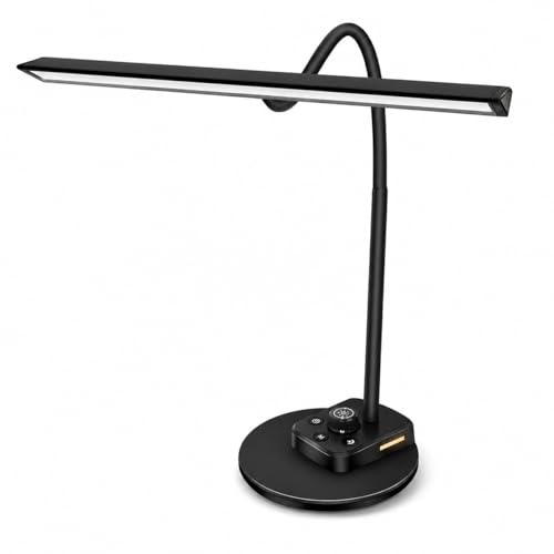 Piano Light for Grand & Upright Pianos, Dimmable LED Lamp with 5 Light Modes, USB Charging Port, Auto-Off Timer, Adjustable Gooseneck Design