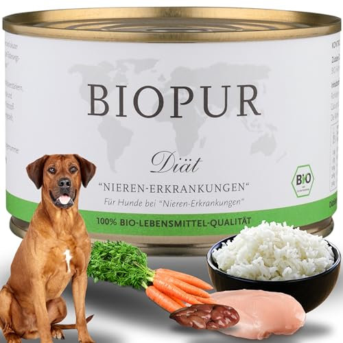 Bio Diät-Hundefutter bei Nieren-Erkrankungen 6x400g Premium Nassfutter in Lebensmittelqualität